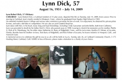 Memorial-for-Lynn Dick July 19, 2001