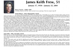 Memorial-for-Keith Frew January 25, 2001